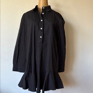 Tuckernuck sz M long sleeve black Peplum dress great pre owned condition